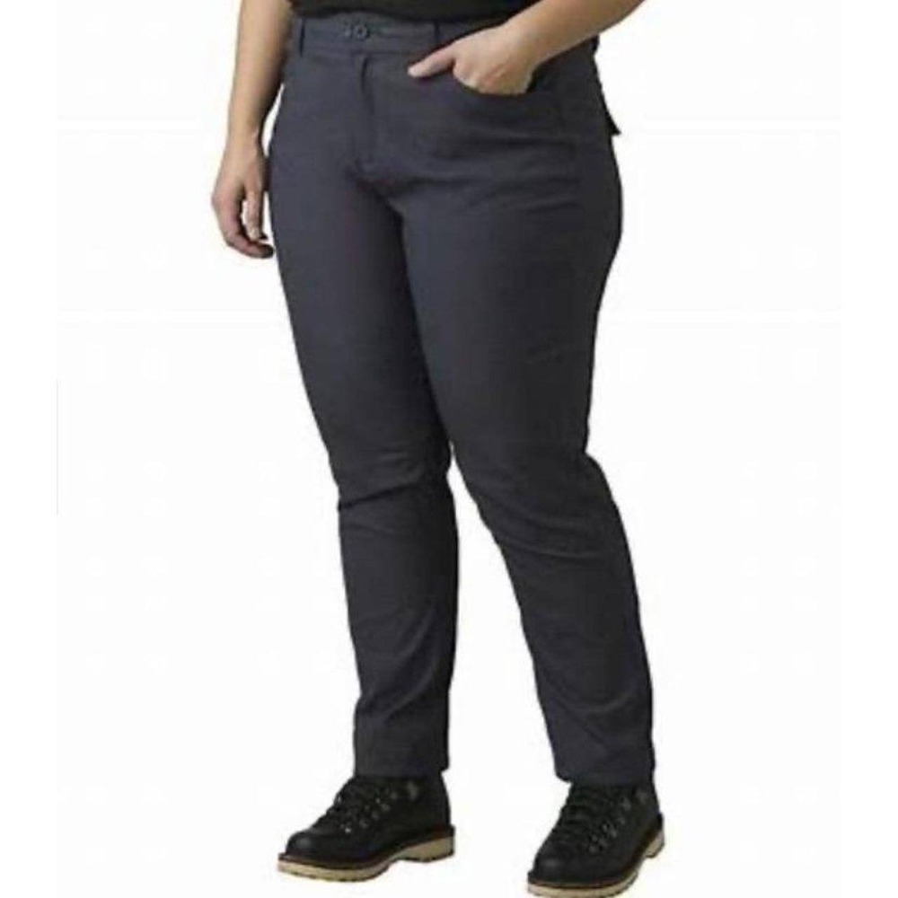 prAna Halle Straight Pant Plus II Coal Gray 18W/RG 1971032 Hiking Outdoor New
